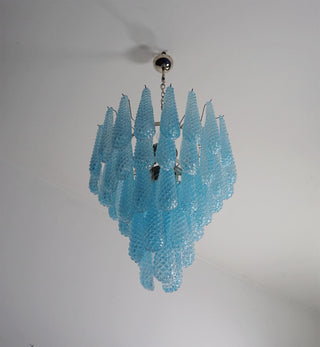 Murano Tiered Amber Textured Glass Chandelier