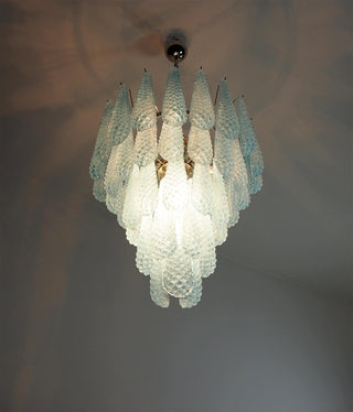 Murano Tiered Amber Textured Glass Chandelier