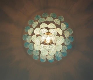 Murano Tiered Amber Textured Glass Chandelier