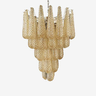 Murano Tiered Amber Textured Glass Chandelier