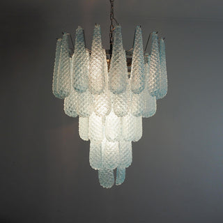 Murano Tiered Amber Textured Glass Chandelier