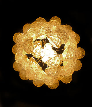 Murano Tiered Amber Textured Glass Chandelier