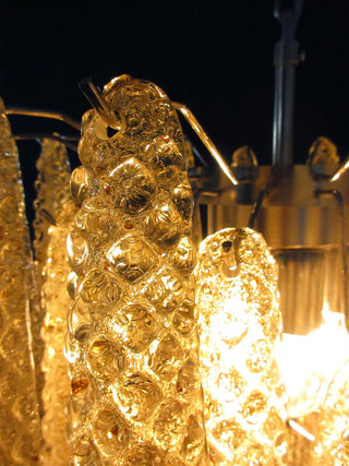 Murano Tiered Amber Textured Glass Chandelier
