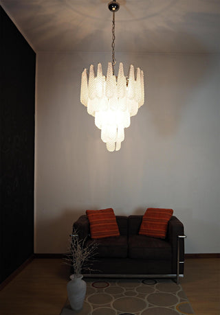 Murano Tiered Amber Textured Glass Chandelier