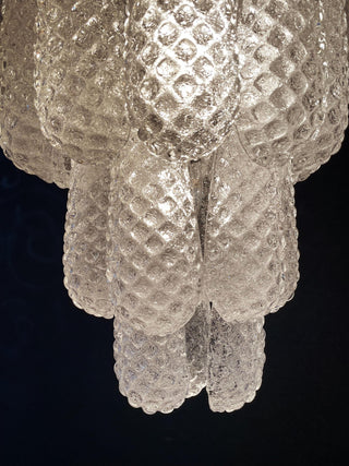 Murano Tiered Amber Textured Glass Chandelier