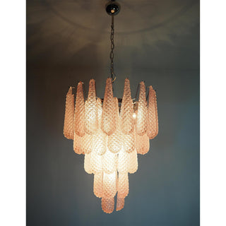 Murano Tiered Amber Textured Glass Chandelier