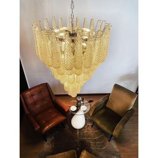Murano Tiered Amber Textured Glass Chandelier