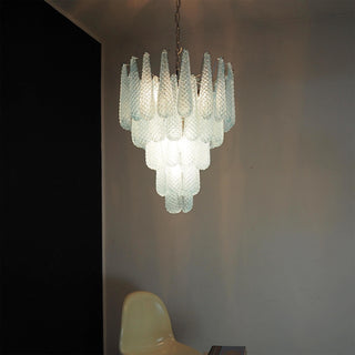 Murano Tiered Amber Textured Glass Chandelier