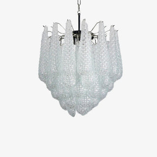 Murano Tiered Amber Textured Glass Chandelier
