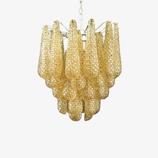 Murano Tiered Amber Textured Glass Chandelier