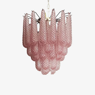 Murano Tiered Amber Textured Glass Chandelier