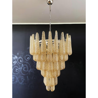 Murano Tiered Amber Textured Glass Chandelier