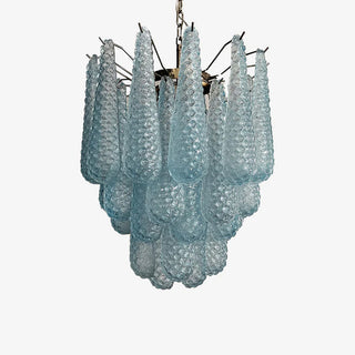 Murano Tiered Amber Textured Glass Chandelier
