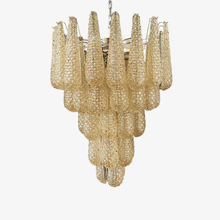 Murano Tiered Amber Textured Glass Chandelier