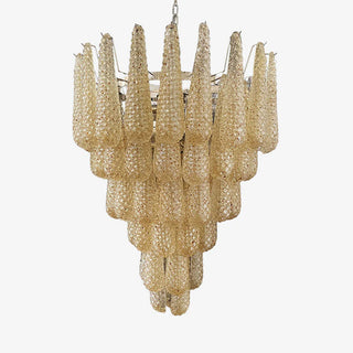 Murano Tiered Amber Textured Glass Chandelier