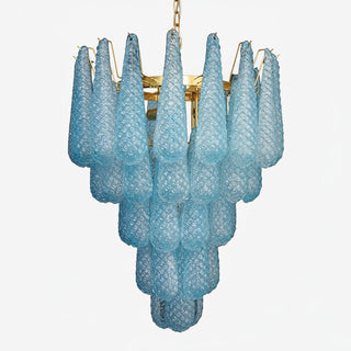 Murano Tiered Amber Textured Glass Chandelier