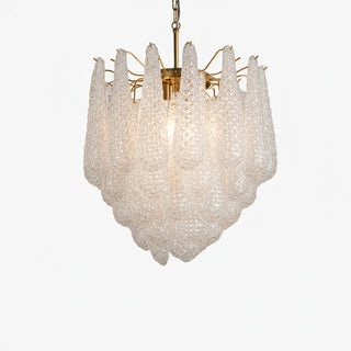 Murano Tiered Amber Textured Glass Chandelier