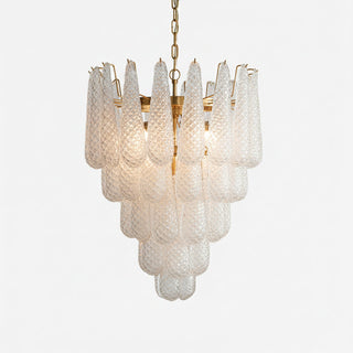Murano Tiered Amber Textured Glass Chandelier