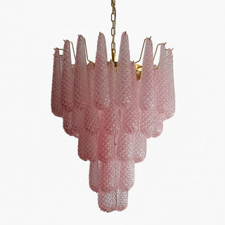 Murano Tiered Amber Textured Glass Chandelier