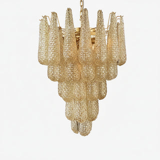 Murano Tiered Amber Textured Glass Chandelier