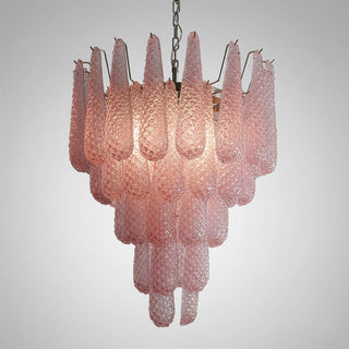 Murano Tiered Amber Textured Glass Chandelier