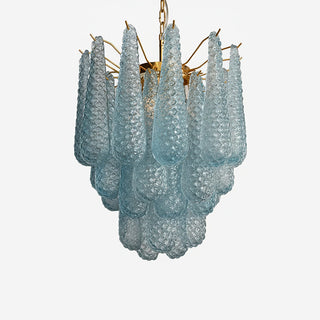 Murano Tiered Amber Textured Glass Chandelier