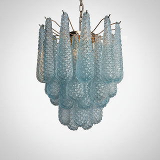 Murano Tiered Amber Textured Glass Chandelier