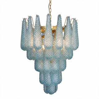 Murano Tiered Amber Textured Glass Chandelier