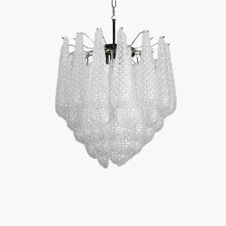 Murano Tiered Amber Textured Glass Chandelier