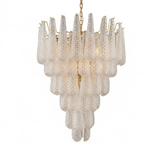 Murano Tiered Amber Textured Glass Chandelier