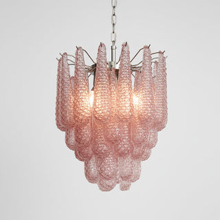 Murano Tiered Amber Textured Glass Chandelier