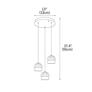 Mycelia Fluted Wood Chandelier