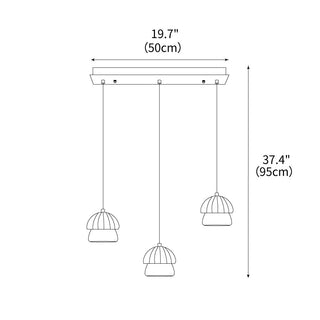 Mycelia Fluted Wood Chandelier