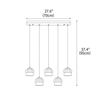 Mycelia Fluted Wood Chandelier