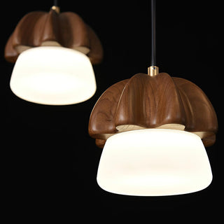 Mycelia Fluted Wood Chandelier
