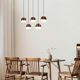 Mycelia Fluted Wood Chandelier