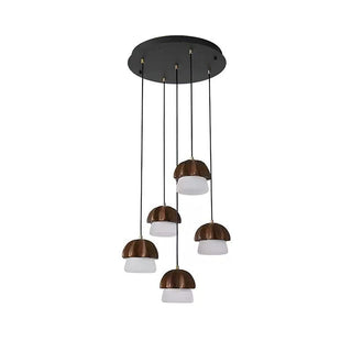 Mycelia Fluted Wood Chandelier