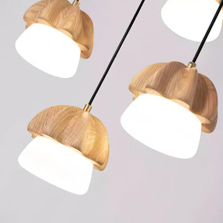 Mycelia Fluted Wood Chandelier