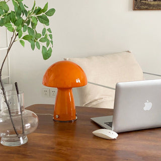 Retro Orange Mushroom Table Lamp