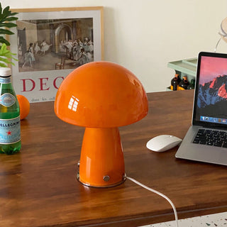 Retro Orange Mushroom Table Lamp