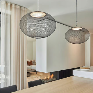 NR Textured Oval Mesh Pendant Light