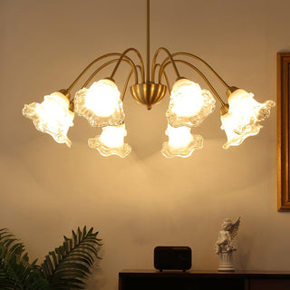 Narcissus Floral Glass Chandelier