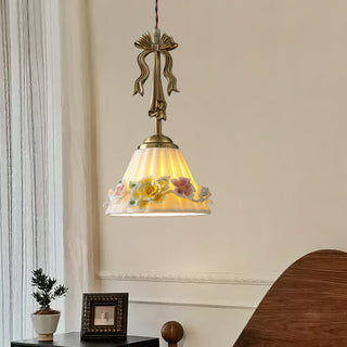 Bella French Country Floral Pendant Light