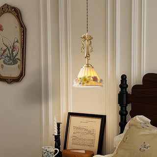 Bella French Country Floral Pendant Light