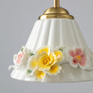 Bella French Country Floral Pendant Light