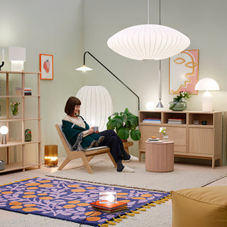 Luna Mulberry Silk Oval Pendant Light