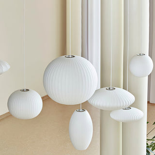 Luna Mulberry Silk Oval Pendant Light