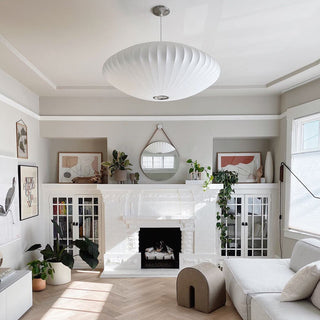 Luna Mulberry Silk Oval Pendant Light