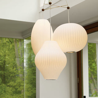 Luna Mulberry Silk Oval Pendant Light