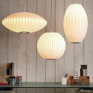 Luna Mulberry Silk Oval Pendant Light